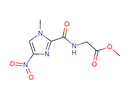 Molecular Structure of 633302-89-3 (Glycine, N-[(1-methyl-4-nitro-1H-imidazol-2-yl)carbonyl]-, methyl ester)