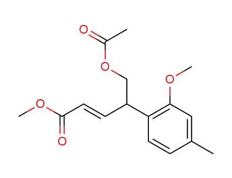 2-Pentenoic acid, 5-(acetyloxy)-4-(2-methoxy-4-methylphenyl)-, methyl
ester, (E)-