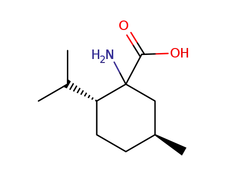 Molecular Structure of 336100-66-4 (Cyclohexanecarboxylic acid, 1-amino-5-methyl-2-(1-methylethyl)-, (1S,2S,5R)-)