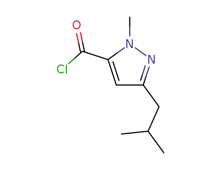 Molecular Structure of 717871-79-9 (3-isobutyl-1-Methyl-1H-pyrazole-5-carbonyl chloride)