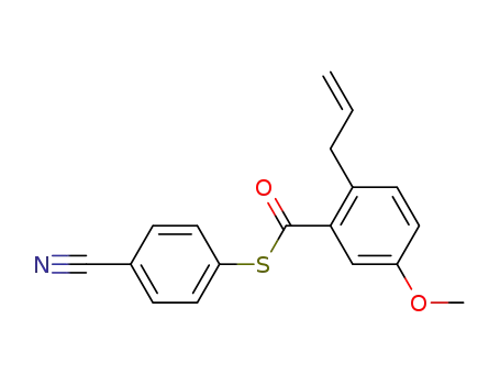 Molecular Structure of 560134-55-6 (Benzenecarbothioic acid, 5-methoxy-2-(2-propenyl)-,
S-(4-cyanophenyl) ester)