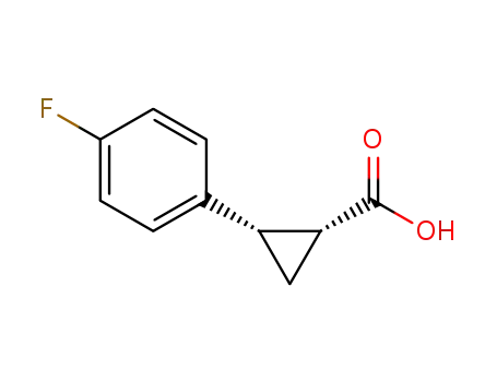 Molecular Structure of 515179-19-8 ((1R,2S)-2-(4-fluorophenyl)cyclopropane-1-carboxylic acid)