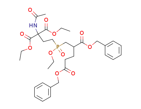 2-(ethoxycarbonyl)-2-(acetamido)-4-[(2,4-dibenzoxycarbonylbutyl)(ethoxy)phosphinyl]butanoic acid ethyl ester