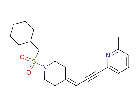 Molecular Structure of 1107617-81-1 (2-(3-{1-[(cyclohexylmethyl)sulfonyl]piperidin-4-ylidene}prop-1-yn-1-yl)-6-methylpyridine)