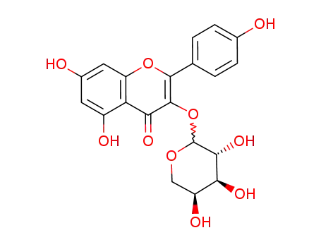 Molecular Structure of 99882-10-7 (4H-1-Benzopyran-4-one, 3-(α-L-arabinopyranosyloxy)-5,7-dihydroxy-2-(4-hydroxyphenyl)-)