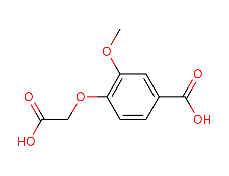 Molecular Structure of 19345-44-9 (Benzoic acid, 4-(carboxymethoxy)-3-methoxy-)