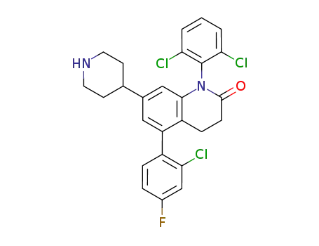 5-(2-Chloro-4-fluorophenyl)-1-(2,6-dichlorophenyl)-3,4-dihydro-7-(4-piperidinyl)-2(1H)-quinolinone