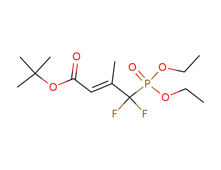 Molecular Structure of 292601-92-4 (tert-butyl (E)-3-(diethylphosphonodifluoromethyl)but-2-enoate)