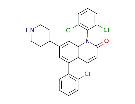 5-(2-chlorophenyl)-1-(2,6-dichlorophenyl)-7-piperidin-4-ylquinolin-2(1H)-one