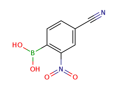 Molecular Structure of 850568-46-6 ((4-CYANO-2-NITROPHENYL)BORONIC ACID)