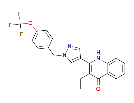 3-ethyl-2‐(1-(4-(trifluoromethoxy)benzyl)‐1H-pyrazol-4-yl)quinolin‐4(1H)‐one