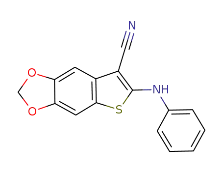 3-cyano-5, 6-methylenedioxy-2-(phenylamino)benzo[b]thiophene
