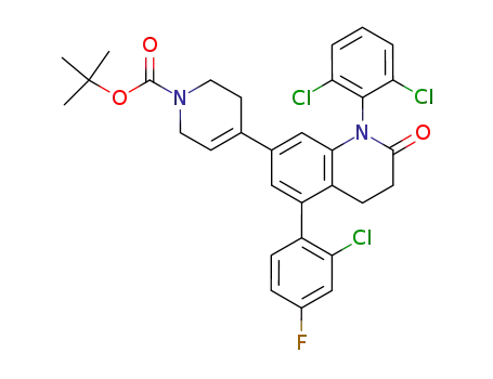 7-(1-tert-butoxycarbonyl-1,2,3,6-tetrahydro-4-pyridinyl)-5-(2-chloro-4-fluorophenyl)-1-(2,6-dichlorophenyl)-3,4-dihydro-2(1H)-quinolinone