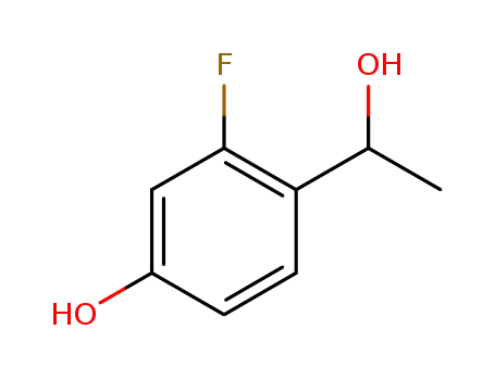 Molecular Structure of 253166-66-4 (Benzenemethanol, 2-fluoro-4-hydroxy-alpha-methyl- (9CI))