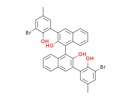 Molecular Structure of 148950-84-9 (3,3'-Bis-(3-bromo-2-hydroxy-5-methyl-phenyl)-[1,1']binaphthalenyl-2,2'-diol)