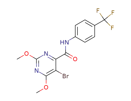 Molecular Structure of 155185-60-7 (5-Bromo-2,6-dimethoxy-pyrimidine-4-carboxylic acid (4-trifluoromethyl-phenyl)-amide)