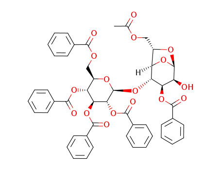(2,3,4,6-tetra-O-benzoyl-β-D-glucopyranosyl)-(1->4)-7-O-acetyl-1,6-anhydro-3-O-benzoyl-L-glycero-β-D-manno-heptopyranose