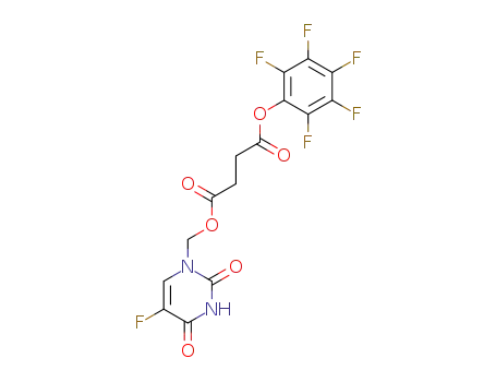 Molecular Structure of 201210-74-4 (Succinic acid 5-fluoro-2,4-dioxo-3,4-dihydro-2H-pyrimidin-1-ylmethyl ester pentafluorophenyl ester)