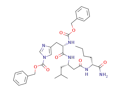 4-((S)-2-Benzyloxycarbonylamino-2-{(S)-1-[((R)-1-carbamoyl-pentylcarbamoyl)-methyl]-3-methyl-butylcarbamoyl}-ethyl)-imidazole-1-carboxylic acid benzyl ester