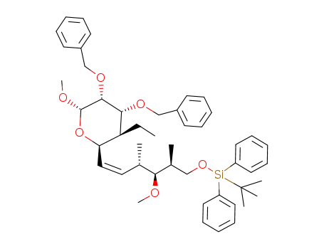 (2S,3R,4R,5R,6R,3'S,4'R,5'R)-(1'Z)-1'-<3,4-Bis(benzyloxy)-5-ethyl-tetrahydro-2-methoxy-2H-pyran-6-yl>-6'-<(tert-butyldiphenylsilyl)oxy>-4'-methoxy-3',5'-dimethyl-1'-hexene