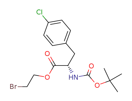Molecular Structure of 159750-09-1 (N-<(1,1-Dimethylethoxy)carbonyl>-4-chloro-L-phenylalanine 2-bromoethyl ester)
