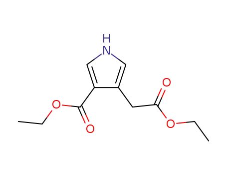 Molecular Structure of 184921-34-4 (ETHYL 4-(2-ETHOXY-2-OXOETHYL)-1H-PYRROLE-3-CARBOXYLATE)