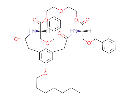 (5S,15S)-5,15-Bis-benzyloxymethyl-21-heptyloxy-7,10,13-trioxa-4,16-diaza-bicyclo[17.3.1]tricosa-1<sup>(22)</sup>,19<sup>(23)</sup>,20-triene-3,6,14,17-tetraone