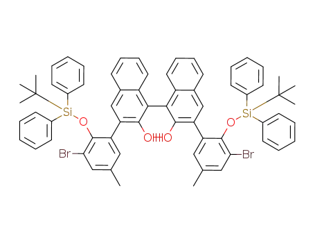 Molecular Structure of 148951-16-0 (3,3'-Bis-[3-bromo-2-(tert-butyl-diphenyl-silanyloxy)-5-methyl-phenyl]-[1,1']binaphthalenyl-2,2'-diol)