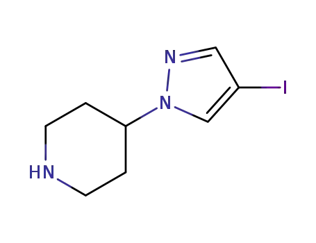 Molecular Structure of 1229457-94-6 (4-(4-iodo-pyrazol-1-yl)piperidine)