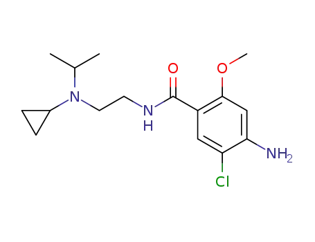 Molecular Structure of 126105-20-2 (4-amino-5-chloro-N-{2-[cyclopropyl(1-methylethyl)amino]ethyl}-2-methoxybenzamide)