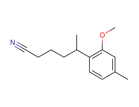 Molecular Structure of 122427-48-9 (4-(2'-methoxy-4'-methylphenyl)hexanenitrile)