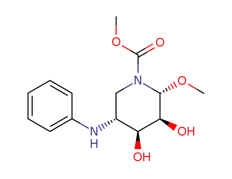 (2R,3S,4S,5R)-3,4-Dihydroxy-2-methoxy-5-phenylamino-piperidine-1-carboxylic acid methyl ester