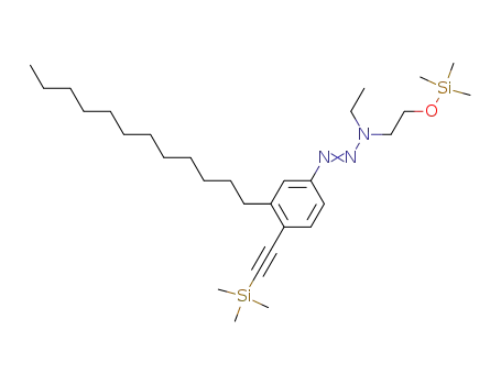 N-ethyl-N-[(trimethylsiloxy)ethyl]-1-triazyl-3-dodecyl-4-[(trimethylsilyl)ethynyl]benzene