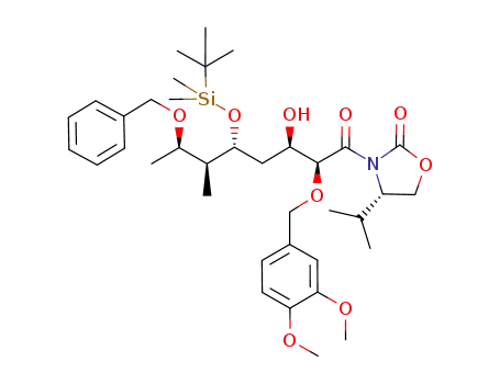 (S)-3-[(2S,3R,5R,6S,7R)-7-Benzyloxy-5-(tert-butyl-dimethyl-silanyloxy)-2-(3,4-dimethoxy-benzyloxy)-3-hydroxy-6-methyl-octanoyl]-4-isopropyl-oxazolidin-2-one