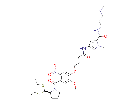 4-(4-{4-[2-(bis-ethylsulfanyl-methyl)-pyrrolidine-1-carbonyl]-2-methoxy-5-nitro-phenoxy}-butyrylamino)-1-methyl-1<i>H</i>-pyrrole-2-carboxylic acid (3-dimethylamino-propyl)-amide