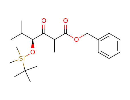 Hexanoic acid,
4-[[(1,1-dimethylethyl)dimethylsilyl]oxy]-2,5-dimethyl-3-oxo-,
phenylmethyl ester, (4S)-