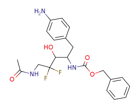 N<sub>1</sub>-Acetyl-N<sub>4</sub>-benzyloxycarbonyl-2,2-difluoro-3-hydroxy-5-(4-aminophenyl)-1,4-pentanediamine