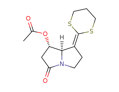 1-aza-4-(1,3-dithian-2-ylidene)-6(S)-(acetyloxy)bicyclo<3.3.0>octan-8-one
