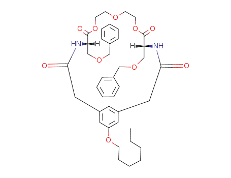 (5S,15R)-5,15-Bis-benzyloxymethyl-21-heptyloxy-7,10,13-trioxa-4,16-diaza-bicyclo[17.3.1]tricosa-1<sup>(22)</sup>,19<sup>(23)</sup>,20-triene-3,6,14,17-tetraone