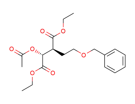 Molecular Structure of 246232-87-1 (diethyl (2R,3S)-2-O-acetyl-3-(2-benzyloxyethyl)malate)