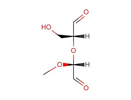 Molecular Structure of 64952-14-3 ((2R)-3-hydroxy-2-[(1R)-1-methoxy-2-oxoethoxy]propanal)