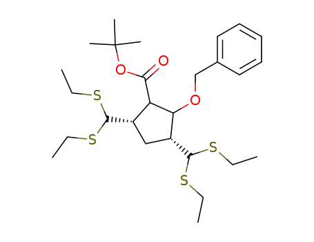 tert-butyl (1ξ,2ξ,3R,4S)-2-benzyloxy-3,5-di<bis(ethylthio)methyl>cyclopentanecarboxylate