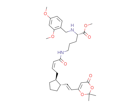 (S)-2-(2,4-Dimethoxy-benzylamino)-5-((Z)-4-{(1S,2R)-2-[(E)-2-(2,2-dimethyl-6-oxo-6H-[1,3]dioxin-4-yl)-vinyl]-cyclopentyl}-but-2-enoylamino)-pentanoic acid methyl ester