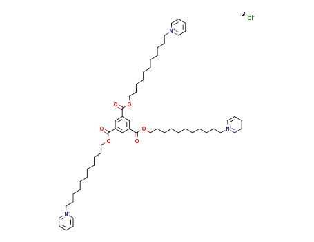 Molecular Structure of 83461-11-4 (Pyridinium,
1,1',1''-[1,3,5-benzenetriyltris(carbonyloxy-11,1-undecanediyl)]tris-,
trichloride)