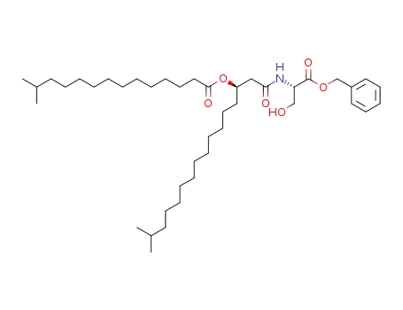 Molecular Structure of 179869-83-1 (N-[(3R)-15-methyl-3-(13-methyltetradecanoyloxy)hexadecanoyl]-L-serine benzyl ester)