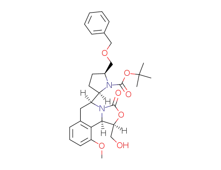 (2S,5R)-2-Benzyloxymethyl-5-((1R,5S,10bR)-1-hydroxymethyl-10-methoxy-3-oxo-1,5,6,10b-tetrahydro-oxazolo[4,3-a]isoquinolin-5-yl)-pyrrolidine-1-carboxylic acid tert-butyl ester