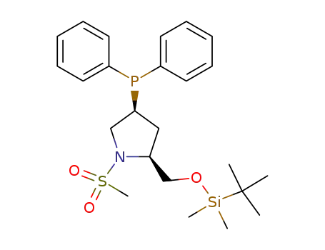 (3S-cis)-2-<<<(1,1-dimethylethyl)dimethylsilyl>oxy>methyl>-4-(diphenylphosphino)-1-(methylsulfonyl)pyrrolidine