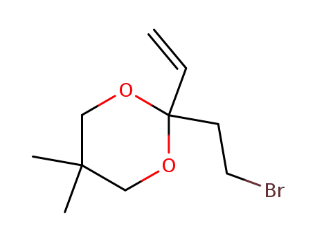 Molecular Structure of 187850-34-6 (2-(2-bromoethyl)-5,5-dimethyl-2-ethenyl-1,3-dioxane)