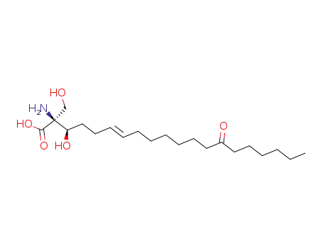 Molecular Structure of 157183-68-1 (6-Eicosenoic acid,2-amino-3-hydroxy-2-(hydroxymethyl)-14-oxo-, (2S,3R,6E)-)