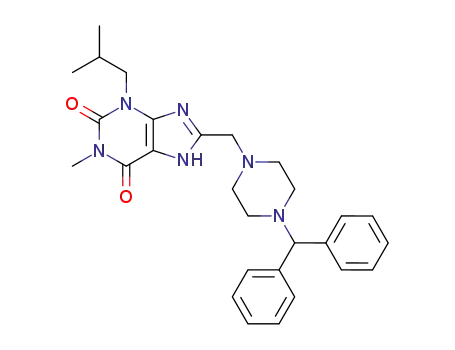 1H-Purine-2,6-dione, 3,7-dihydro-8-((4-(diphenylmethyl)-1-piperazinyl)methyl)-1-methyl-3-(2-methylpropyl)-